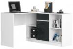 AKORD Sarok íróasztal 120x126cm fehér, magasfényű grafitszürke, jobbos kivitel (OP0LZESGRAFPOL)
