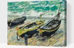 Festés számok szerint - Claude Monet - Három halászhajó Méret: 40x50cm, Keretezés: Keret nélkül (csak a vászon)