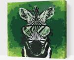  Festés számok szerint - Szemüveges zebra Méret: 50x50cm, Keretezés: Keret nélkül (csak a vászon)