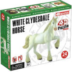 4D Master Fehér Clydesdale ló 4D puzzle 24 db-os (26529)