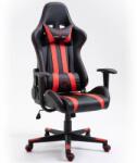 Furniture 4 Gamers Dark Gamer szék nyak- és derékpárnával, Ökobőr, 130 kg, Fekete-piros (F4GFG33R)