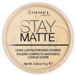 Rimmel Stay Matte Long Lasting Pressed Powder pudră mată 14 g 001 Transparent