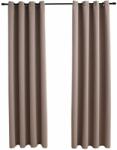  Draperii opace cu inele metalice, 2 buc, gri taupe, 140x175 cm (134434)