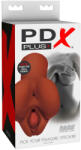 PDX Pick Your Pleasure - 2in1 élethű maszturbátor férfiaknak (barna) - szexaruhaz