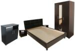 Spectral Mobila Dormitor Soft Wenge cu pat tapitat Wenge pentru saltea 160x200 cm