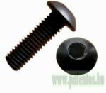  Domborúfejű belső kulcsnyílású csavar, M6, acél, 10.9, natúr (fekete), ISO 7380-1, 10 db/csomag