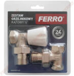 FERRO Polonia Set robineti radiator tur/retur coltari 1/2 (ZGB02)
