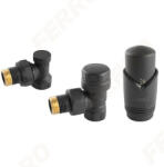  Set robineti radiator coltari 1/2" cu cap termostatic, antracit (ZTM31AT)
