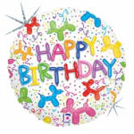 Grabo Balon folie rotund Happy Birthday catei baloane 46 cm - articole-petreceri - 12,99 RON