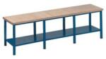 AVWH Műhelyasztal ipari kivitel 43 mm bükkfa munkalappal 1500 kg teherbírású munkaasztal 300x75x88 cm CORTI STONE