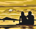  Festés számok szerint - Pár a naplementében 2 Méret: 40x50cm, Keretezés: Keret nélkül (csak a vászon)