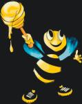  Festés számok szerint - Mézes méhecske Méret: 40x50cm, Keretezés: Keret nélkül (csak a vászon)