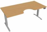 Hobis Motion Ergo elektromosan állítható magasságú íróasztal - 2M szegmensű, memória vezérléssel Szélesség: 180 cm, Szerkezet színe: szürke RAL 9006, Asztallap színe: bükkfa