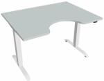 Hobis Motion Ergo elektromosan állítható magasságú íróasztal - 2 szegmensű, standard vezérléssel Szélesség: 120 cm, Szerkezet színe: fehér RAL 9016, Asztallap színe: szürke