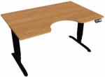 Hobis Motion Ergo elektromosan állítható magasságú íróasztal - 3M szegmensű, memória vezérléssel Szélesség: 140 cm, Szerkezet színe: fekete RAL 9005, Asztallap színe: égerfa