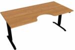 Hobis Motion Ergo elektromosan állítható magasságú íróasztal - 2 szegmensű, standard vezérléssel Szélesség: 180 cm, Szerkezet színe: fekete RAL 9005, Asztallap színe: égerfa