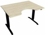 Hobis Motion Ergo elektromosan állítható magasságú íróasztal - 2 szegmensű, standard vezérléssel Szélesség: 120 cm, Szerkezet színe: fekete RAL 9005, Asztallap színe: akác
