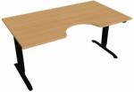 Hobis Motion Ergo elektromosan állítható magasságú íróasztal - 2 szegmensű, standard vezérléssel Szélesség: 160 cm, Szerkezet színe: fekete RAL 9005, Asztallap színe: bükkfa