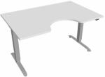 Hobis Motion Ergo elektromosan állítható magasságú íróasztal - 2 szegmensű, standard vezérléssel Szélesség: 140 cm, Szerkezet színe: szürke RAL 9006, Asztallap színe: fehér