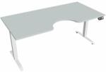 Hobis Motion Ergo elektromosan állítható magasságú íróasztal - 2M szegmensű, memória vezérléssel Szélesség: 180 cm, Szerkezet színe: fehér RAL 9016, Asztallap színe: szürke