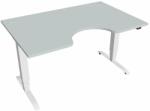 Hobis Motion Ergo elektromosan állítható magasságú íróasztal - 3 szegmensű, standard vezérléssel Szélesség: 140 cm, Szerkezet színe: fehér RAL 9016, Asztallap színe: szürke