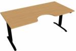 Hobis Motion Ergo elektromosan állítható magasságú íróasztal - 2 szegmensű, standard vezérléssel Szélesség: 180 cm, Szerkezet színe: fekete RAL 9005, Asztallap színe: bükkfa
