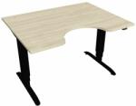 Hobis Motion Ergo elektromosan állítható magasságú íróasztal - 3 szegmensű, standard vezérléssel Szélesség: 120 cm, Szerkezet színe: fekete RAL 9005, Asztallap színe: akác