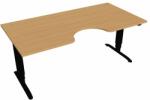 Hobis Motion Ergo elektromosan állítható magasságú íróasztal - 3 szegmensű, standard vezérléssel Szélesség: 180 cm, Szerkezet színe: fekete RAL 9005, Asztallap színe: bükkfa