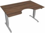 Hobis Motion Ergo elektromosan állítható magasságú íróasztal - 3 szegmensű, standard vezérléssel Szélesség: 140 cm, Szerkezet színe: szürke RAL 9006, Asztallap színe: diófa