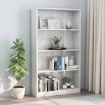 vidaXL Bibliotecă cu 4 rafturi, alb extralucios, 80x24x142 cm, PAL (800915) Biblioteca