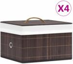 vidaXL Cutii de depozitare, 4 buc. , maro, bambus (320768)