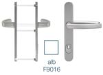 blaugelb Maner usa termopan, blaugelb DGT35, exterior, 92 x 35 mm cu scut pentru cilindru, aluminiu, fara accesorii de prindere, alb