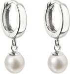 Swarovski elements Cercei din argint cu cercuri și perlă albă de râu 21008.1