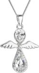 Swarovski elements Colier din argint în formă de înger cu cristale Swarovski 32072.1 cristal alb