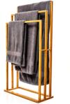 Blumfeldt Suport pentru prosoape, 3 tije pentru prosoape din metal, 55 x 100 x 24 cm, design scări, bambus (BW-10156-001) (BW-10156-001)