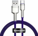 Baseus Cablu USB la Type-C Baseus Cafule Series Metal 40W Purple (1m, impletitura nylon) (CATJK-A05)