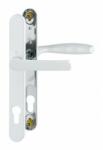Hoppe Maner pentru usa de exterior asimetric, Hoppe New York, din aluminiu, latime 30 mm, interax 92 mm, culoare alb RAL 9016