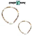  Bratara Agata de Botswana Diametru 61 mm - Rotund Fatetat 4x4 mm - Accesorii Argint 925