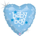 Grabo Balon folie inima holografic sclipici Baby Boy 46 cm - articole-petreceri - 12,99 RON