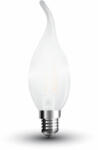 V-TAC Bec LED - 4W, Filament, E14, Dispersor Semi Transparent, Candle Tail, 6400K (14216-)