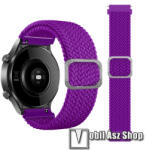  Okosóra szíj - szövet, sztreccses, állítható - LILA - 240mm hosszú, 22mm széles - SAMSUNG Galaxy Watch 46mm / Watch GT2 46mm / Watch GT 2e / Galaxy Watch3 45mm / Honor MagicWatch 2 46mm