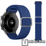  Okosóra szíj - szövet, sztreccses, állítható - KÉK - 240mm hosszú, 22mm széles - SAMSUNG Galaxy Watch 46mm / Watch GT2 46mm / Watch GT 2e / Galaxy Watch3 45mm / Honor MagicWatch 2 46mm