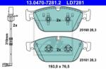 ATE set placute frana, frana disc ATE Ceramic 13.0470-7281.2 (13.0470-7281.2)