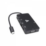 V7 USB 3.2 Type-C apa - VGA HDMI RJ45 USB USB-C anya adapter (V7UC-U3CRJ45HDVG-BLK)