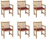 vidaXL 6 db tömör tíkfa kerti szék párnákkal (3073040/41/42/43/44/45/46/47/48/49)