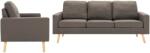 vidaXL Set de canapele, 2 piese, gri taupe, material textil (3056642) Canapea
