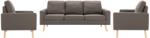 vidaXL Set de canapele, 3 piese, gri taupe, material textil (3056652) Canapea
