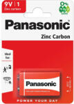 Panasonic 6F22R-1BP RED ZINC féltartós elem, 9 V-os hasáb, 1 db/bliszter (6F22R-1BP)