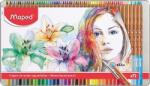 Maped Creioane colorate acuarela, in cutie metal, Color Peps Aqua Artist, 72 culori/set, Maped 832472