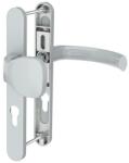 Medos Maner pentru usa PVC, Jowisz, cu sild si buton exterior fix, cu arc, material aluminiu, culoare argintiu, 85 x 32 mm